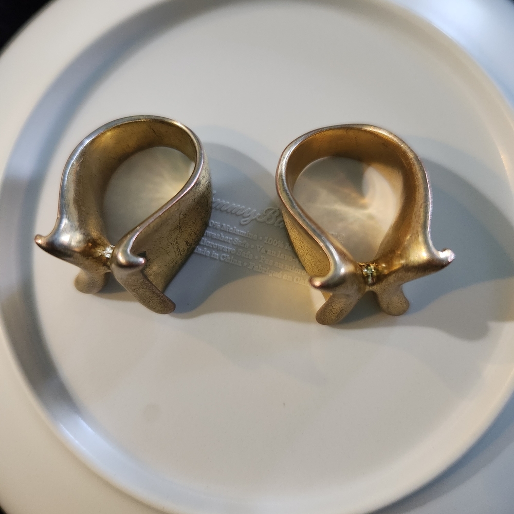 Vintage Set Of 2 Pure Brass Rings